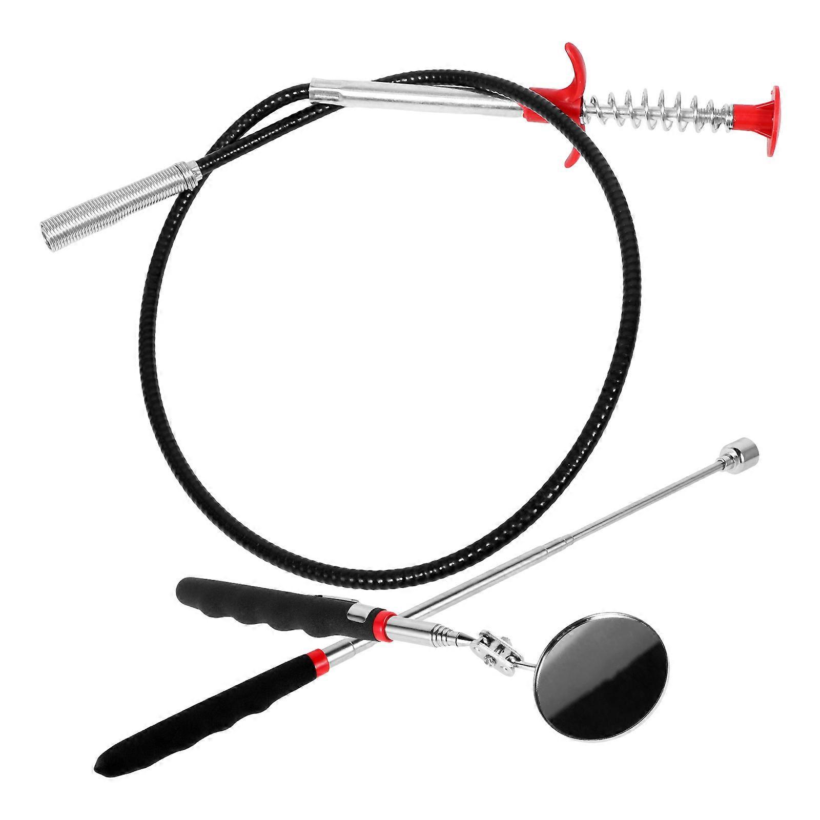 Automotive Telescopic Inspection Mirror Set For Diy Enthusiasts Cylindrical Shape 1Set