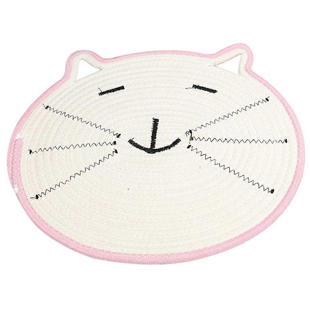 Cat Scratcher Mat Pet Mat Indoor Use Round Shape Cotton Knitted Cat Claw Cushion 1Set