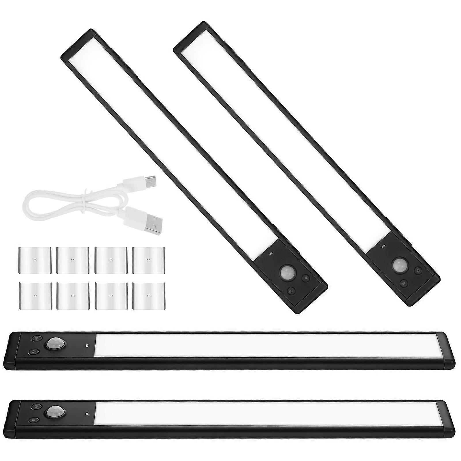 4 Pcs Motion Sensor LED Under Cabinet Lights for Indoor Use – High Brightness, Automatic Off, Rechargeable, Human Sensing Night Light for Kitchen,