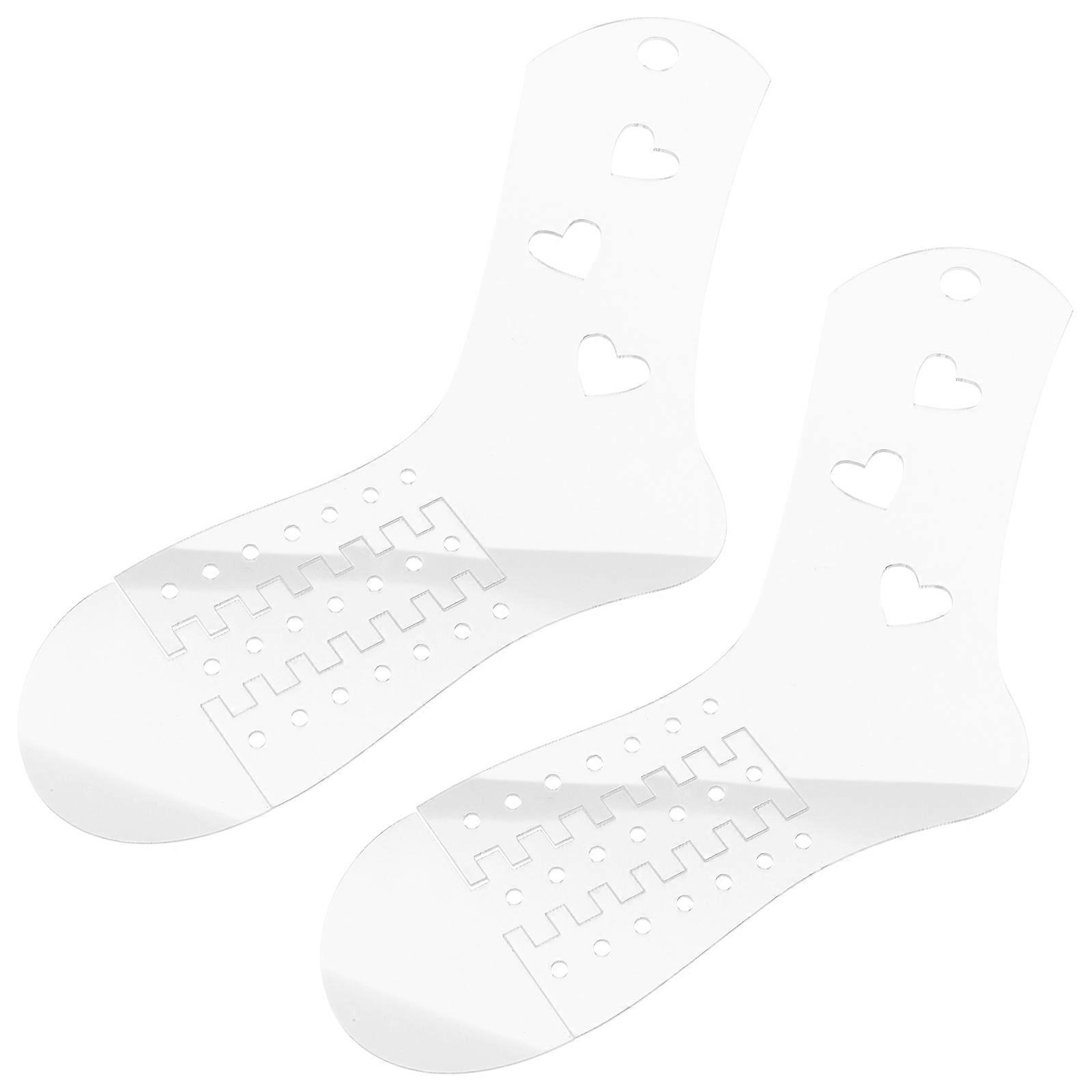 Acrylic Sock Blockers for Knitting DIY Transparent Stretchers Hollow Leaf Design Lightweight for Shaping Hand Knitted Socks