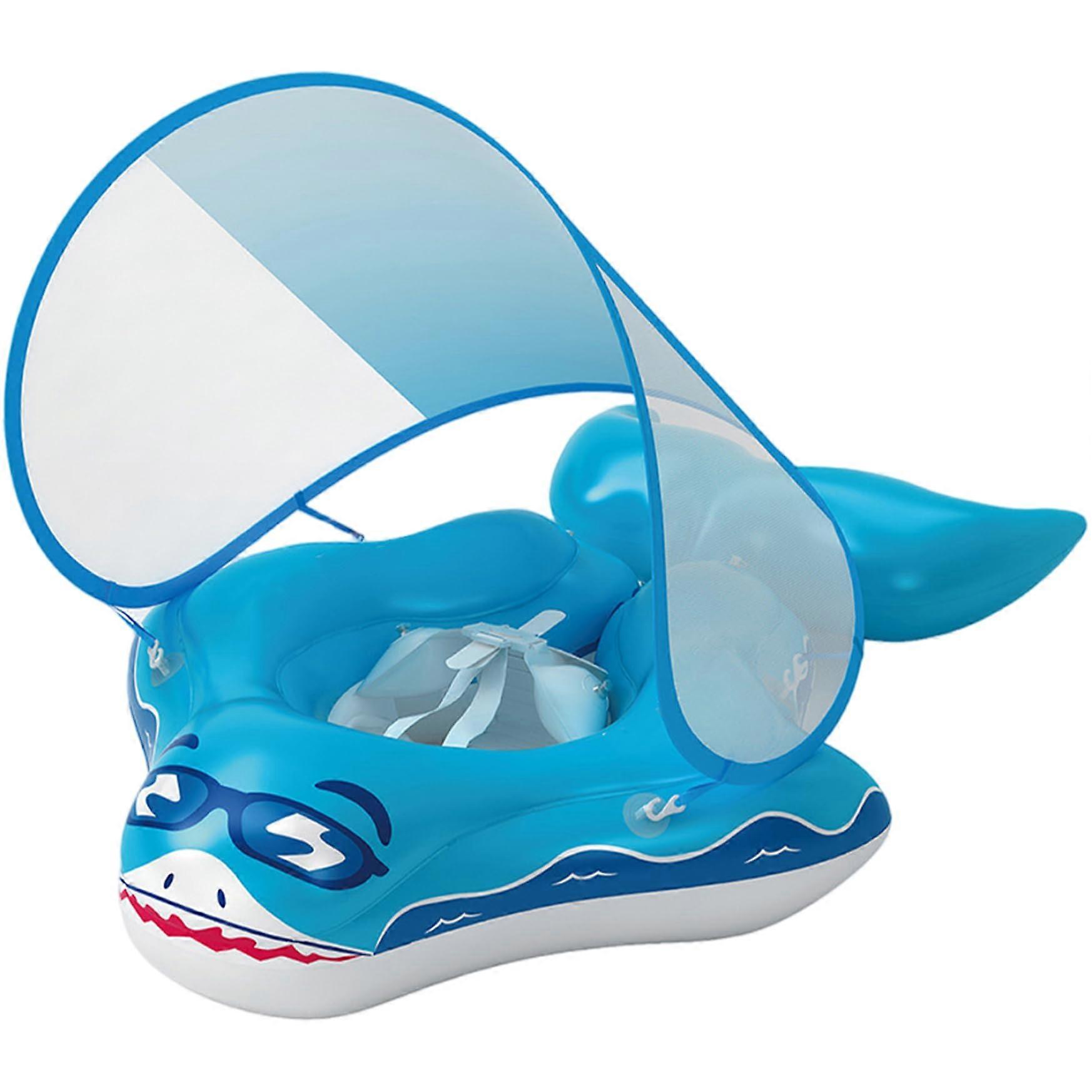 Babypool Float, Inflatable PVC Baby Swimming Pool with Net Canopy, Swimming Ring with Shoulder Strap for Children 1236 Months, 815 kg, L