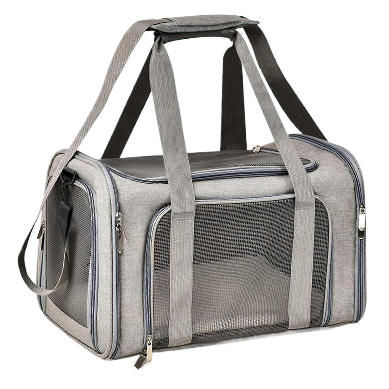 Cat Carrier, Multifunctional Puppy Transporter, 15.75 x 9.84 x 9.84 Inches, Gray