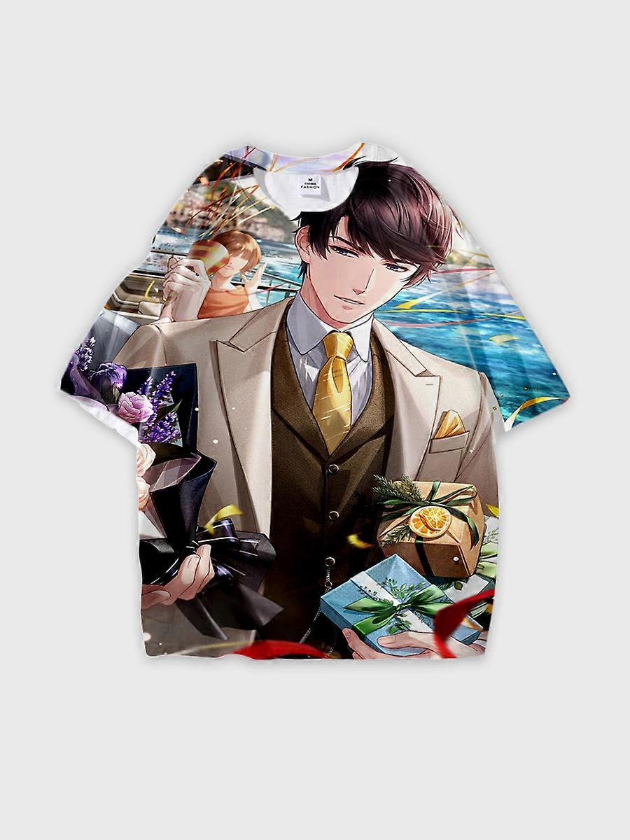 T-shirt round neck Role Pattern loose short sleeve E715