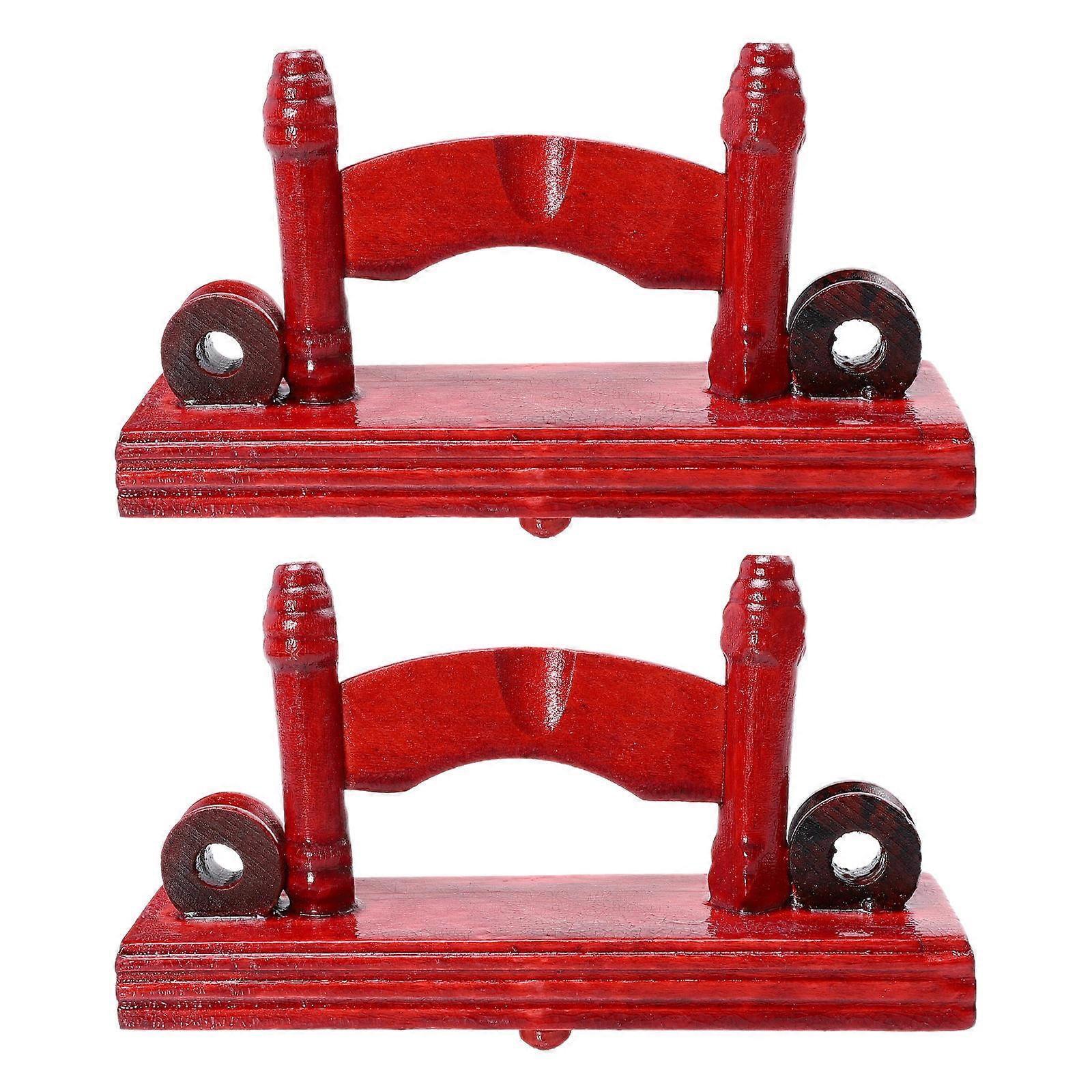 Folding Fan Stands 2pcs Dark Red Decorative Display Rack Sturdy Storage Organizer for Home
