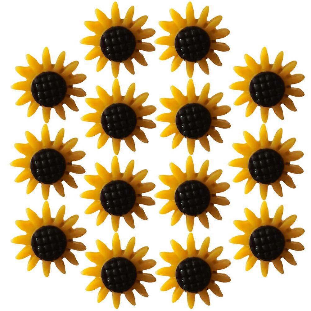 Sunflower Resin and Iron Push Pins for Cork Board Bulletin DIY Use Yellow 20Pcs