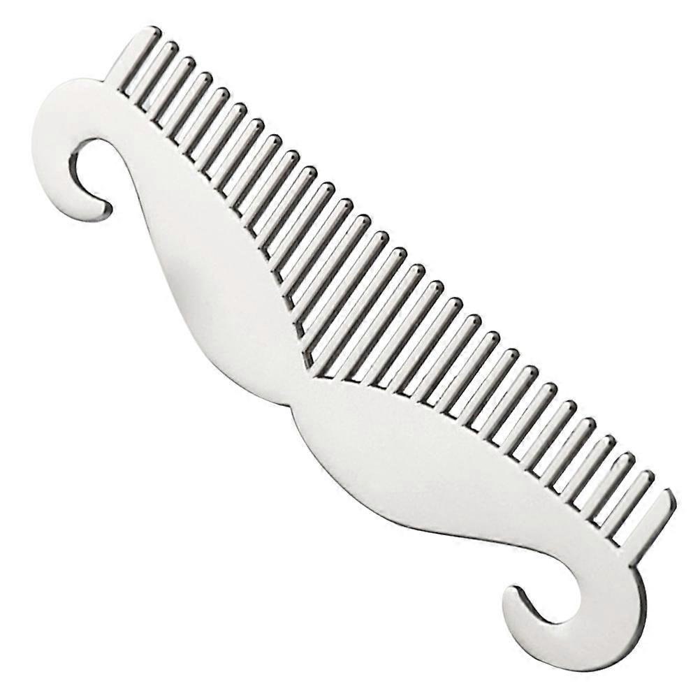 Stainless Steel Beard Comb for Men with Pocket Size and Bottle Opener Function Silver 7 5 inches