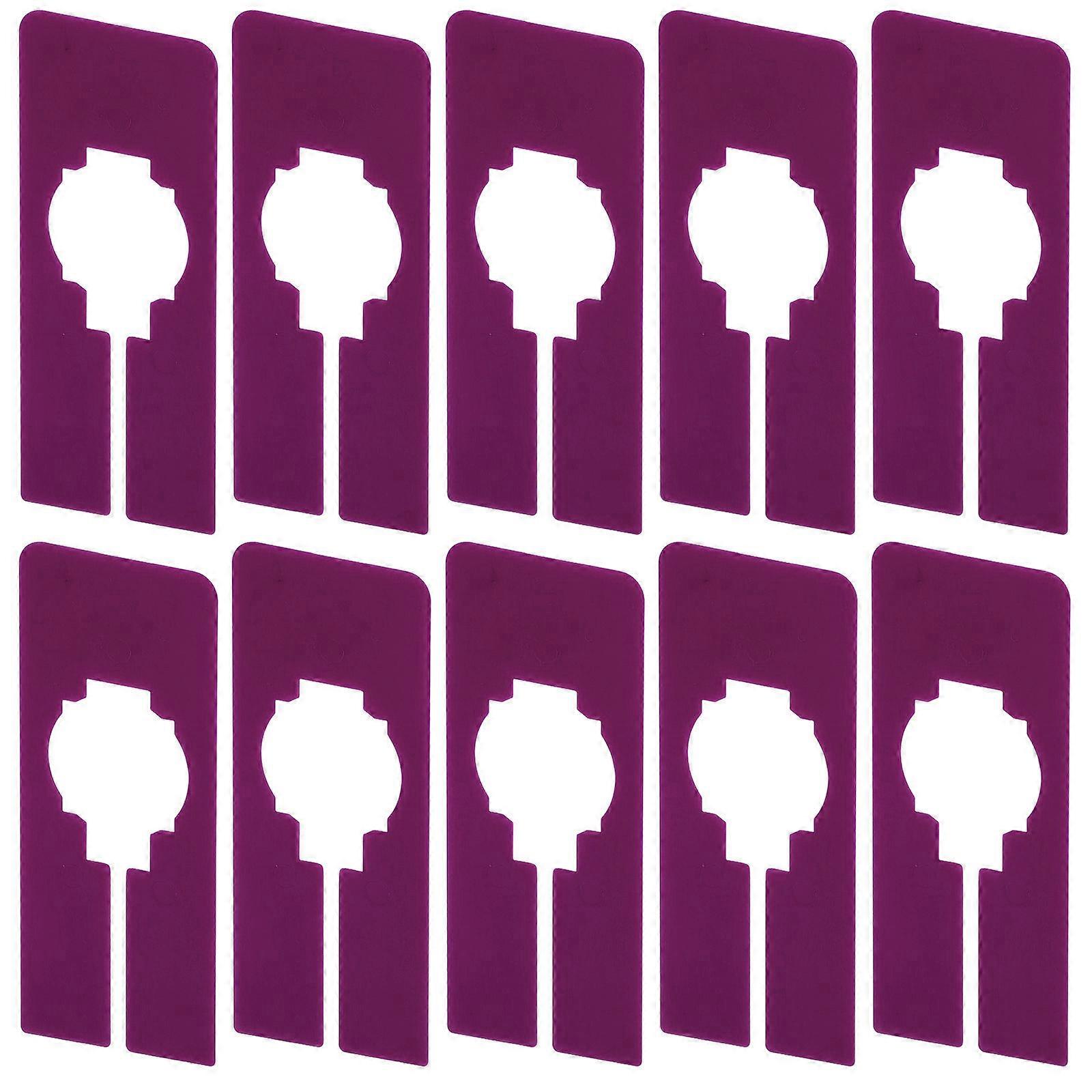 Purple Clothing Size Dividers for Closet Racks Made of Smooth Plastic for Efficient Wardrobe Sorting 10pcs