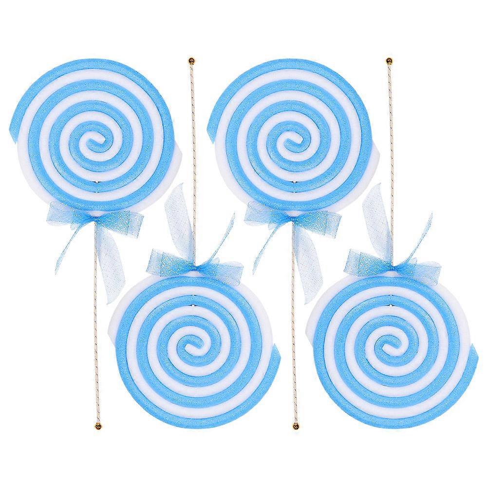 Sky-blue Large Lollipop Props for Kindergarten Decoration 4pcs Plastic Foam Toy