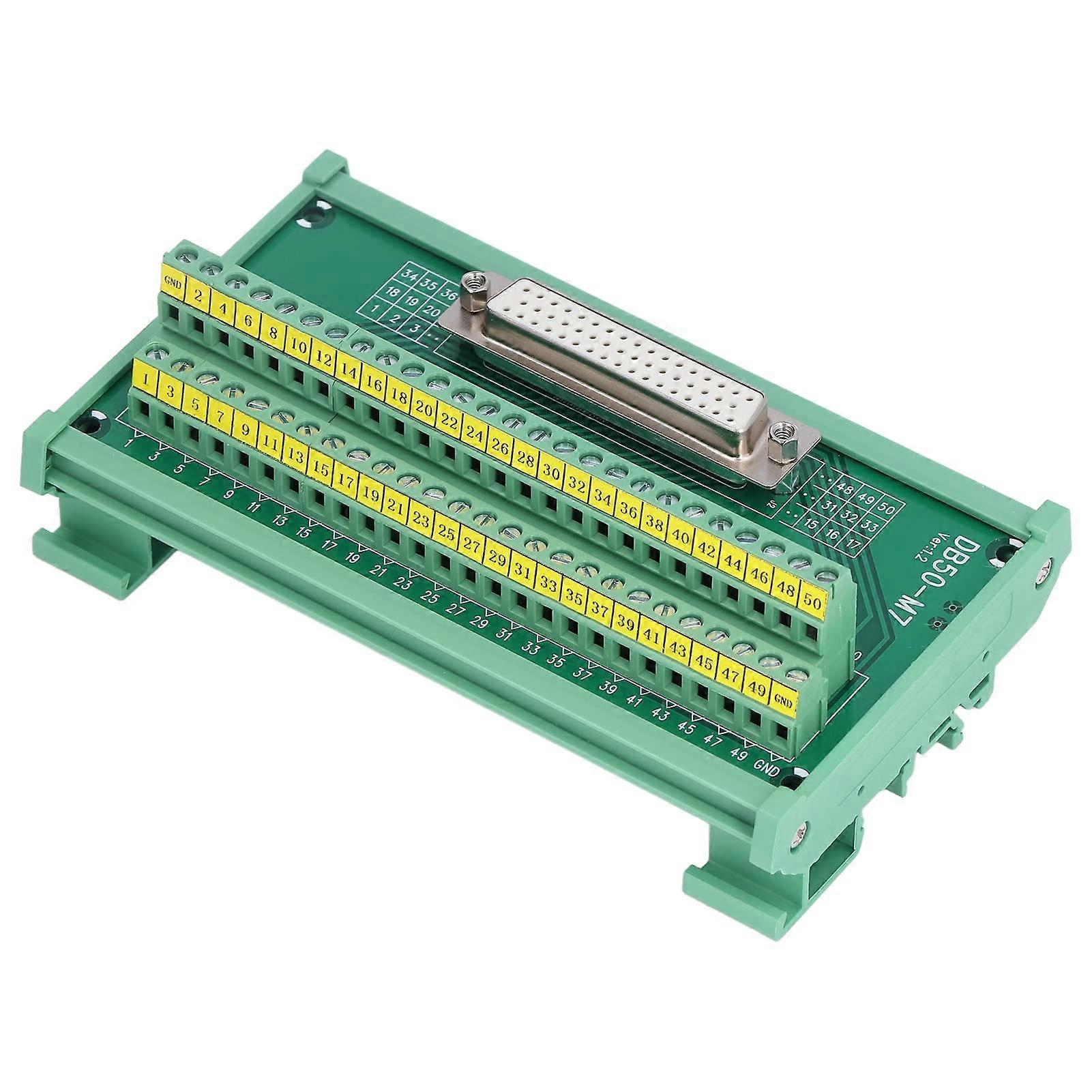 DB50 to Terminal Male Adapter Plate Compact Design Copper Base 1426AWG Wire Range 0.8A DC60V for Electrical Projects
