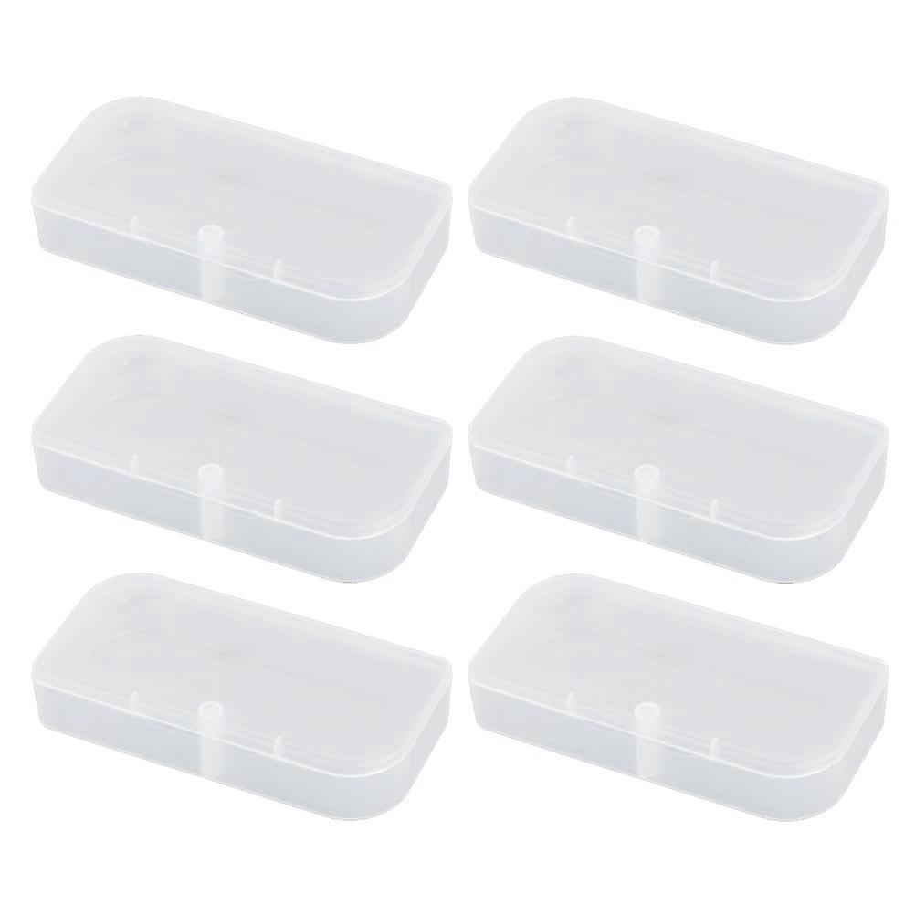 6Pcs Clear Plastic Box for Parts Storage with Lid Organizer Container for Small Parts Office Supplies Size
