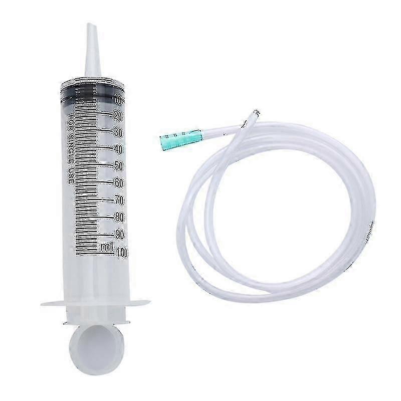 1pcs 100ml Large Capacity Syringe Reusable Pump Measuring With 1m Tube Feeding Shytmva