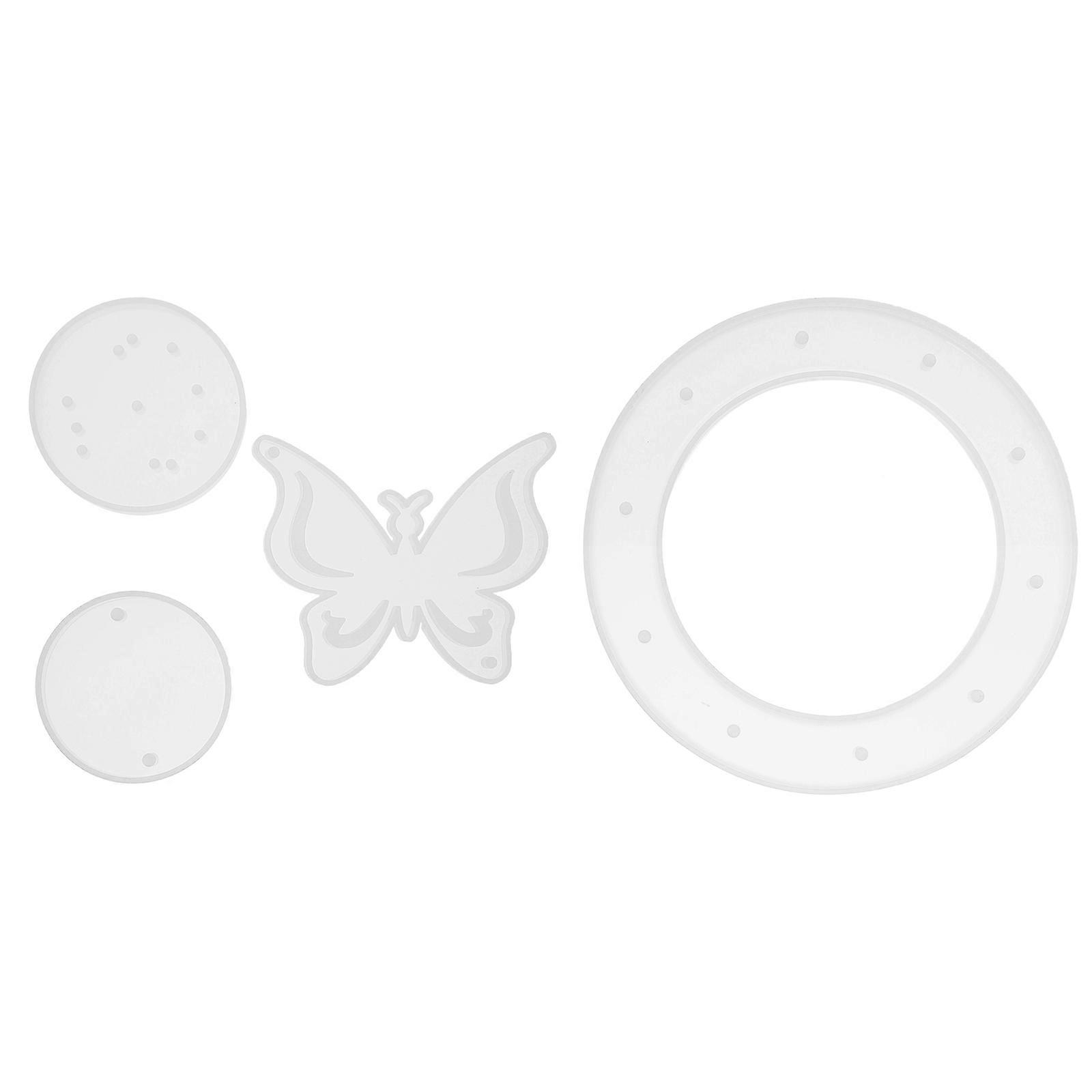 Silicone Mold For Crafting Sessions Featuring Crystal Epoxy Design Suitable For Children 1 Set (4Pcs)