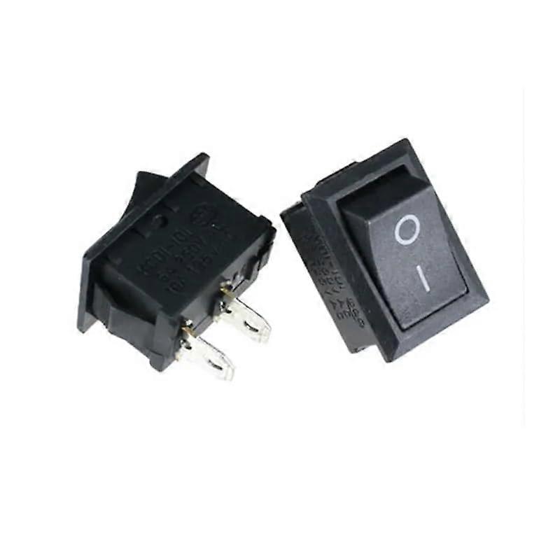Push Button Switch 10x15mm SPST 2-Pin, 3A 250V, KCD11 Snap-In On/Off Rocker, Black Red White, 2P