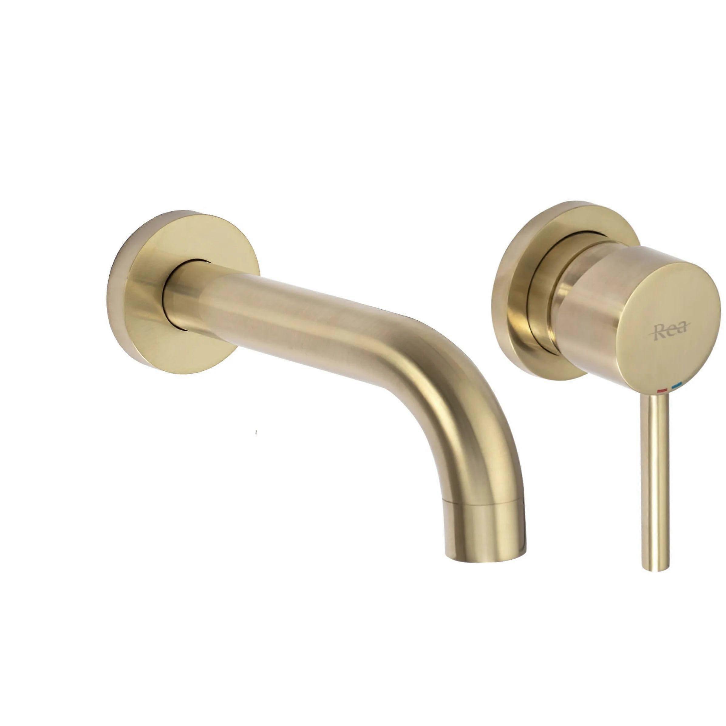 Lungo Matte Gold Builtin Basin Faucet, Brass Bathroom Mixer (Matte Gold)