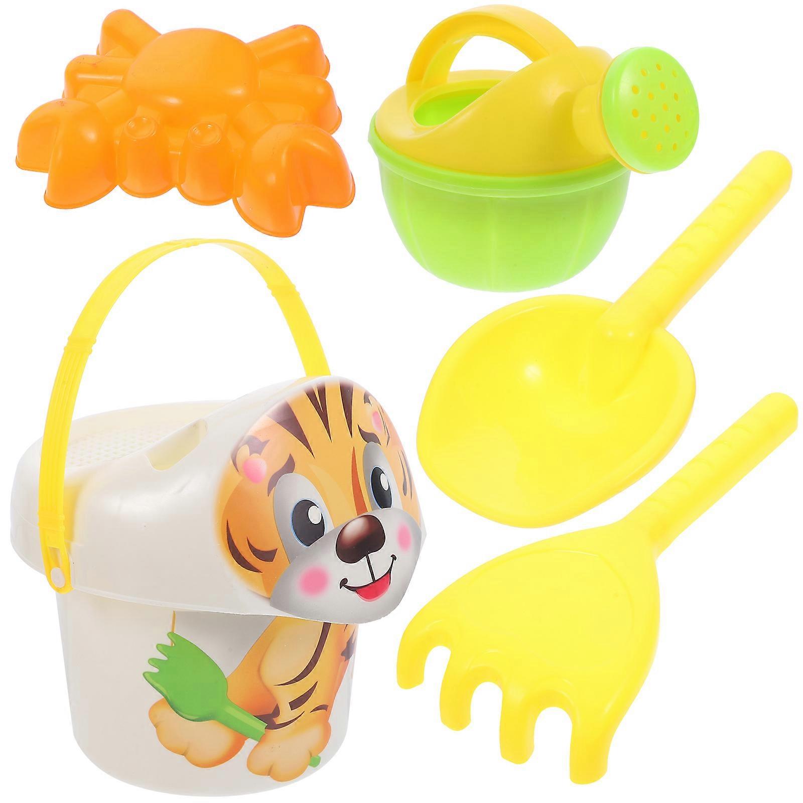 Beach Sand Toy Set with Small and Bucket Made of Plastic for Home Fun