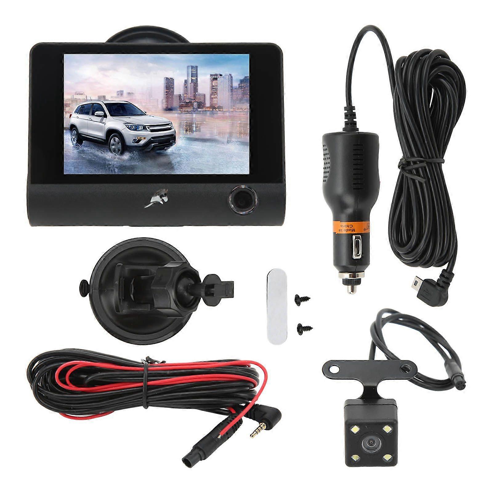 Driving recorder with 4in 3 camera and night vision