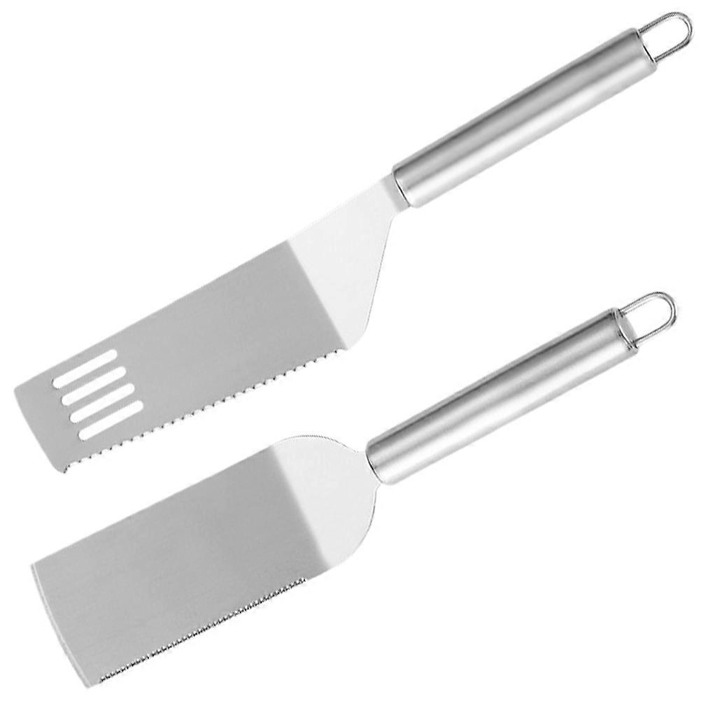 2Pcs Baking Spatula Metal Spatula Pizza Frying Spatula Baking Oven Pizza Server
