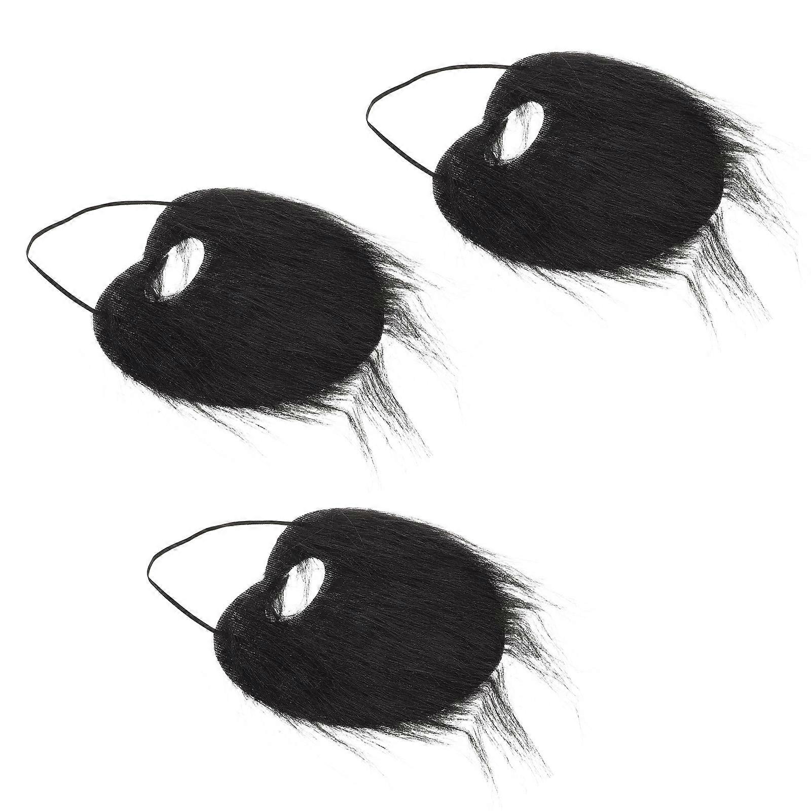 3pcs Elastic Strap Men's Old Man Costume Facial Hair for Halloween, Cosplay, and Theatrical Use – Easy Clean & Reusable