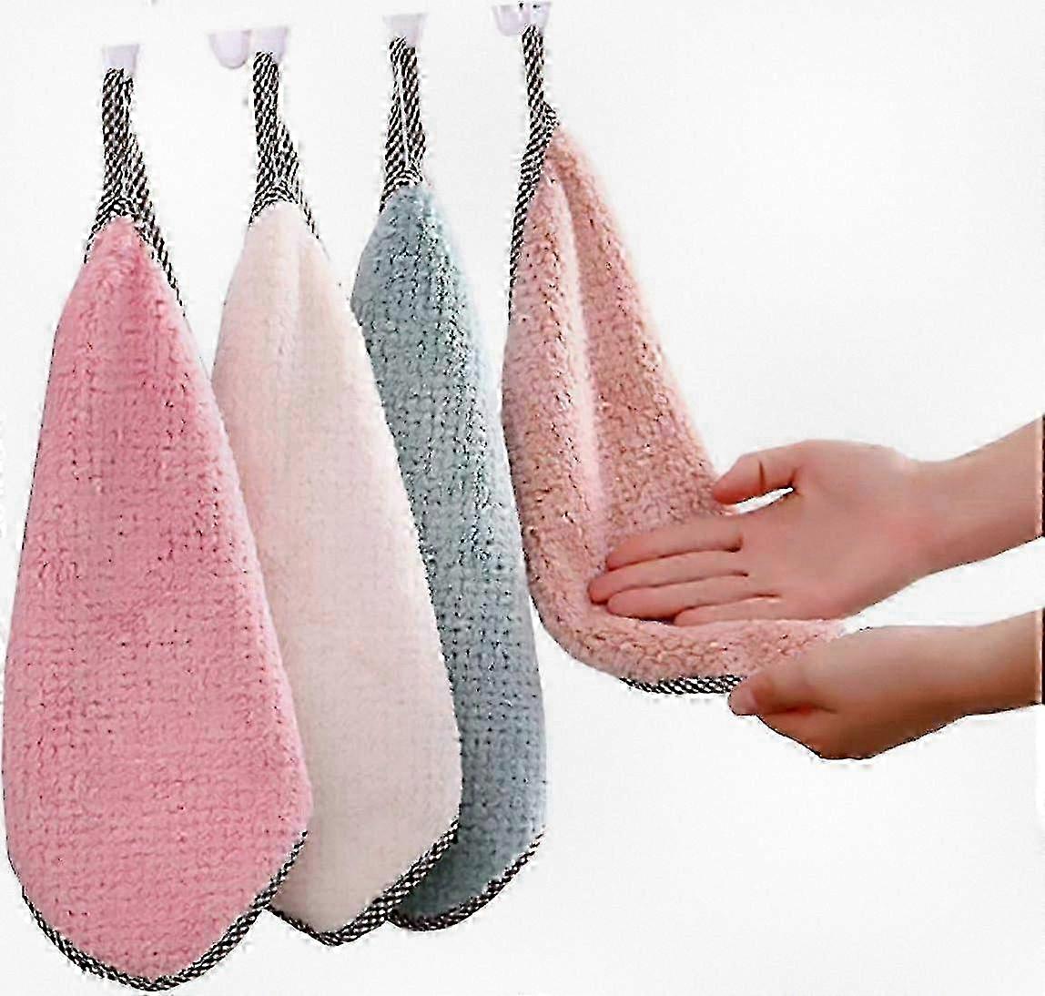 مجموعة من 4 مناشف يد مطبخ قابلة لإعادة الاستخدام ، صديقة للبيئة وقابلة للغسل للاستخدام المنزلي SZRH A-YH