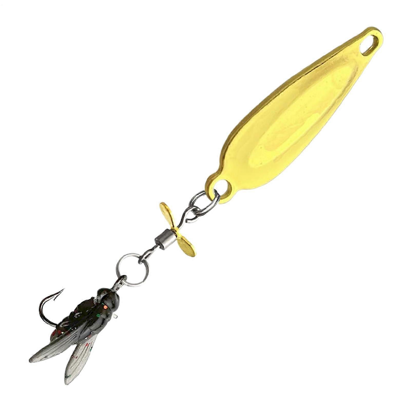 Freshwater Fishing Lures for Catfish, Swimming Lures with Sequins and Swimming Tail, Size L, Gold
