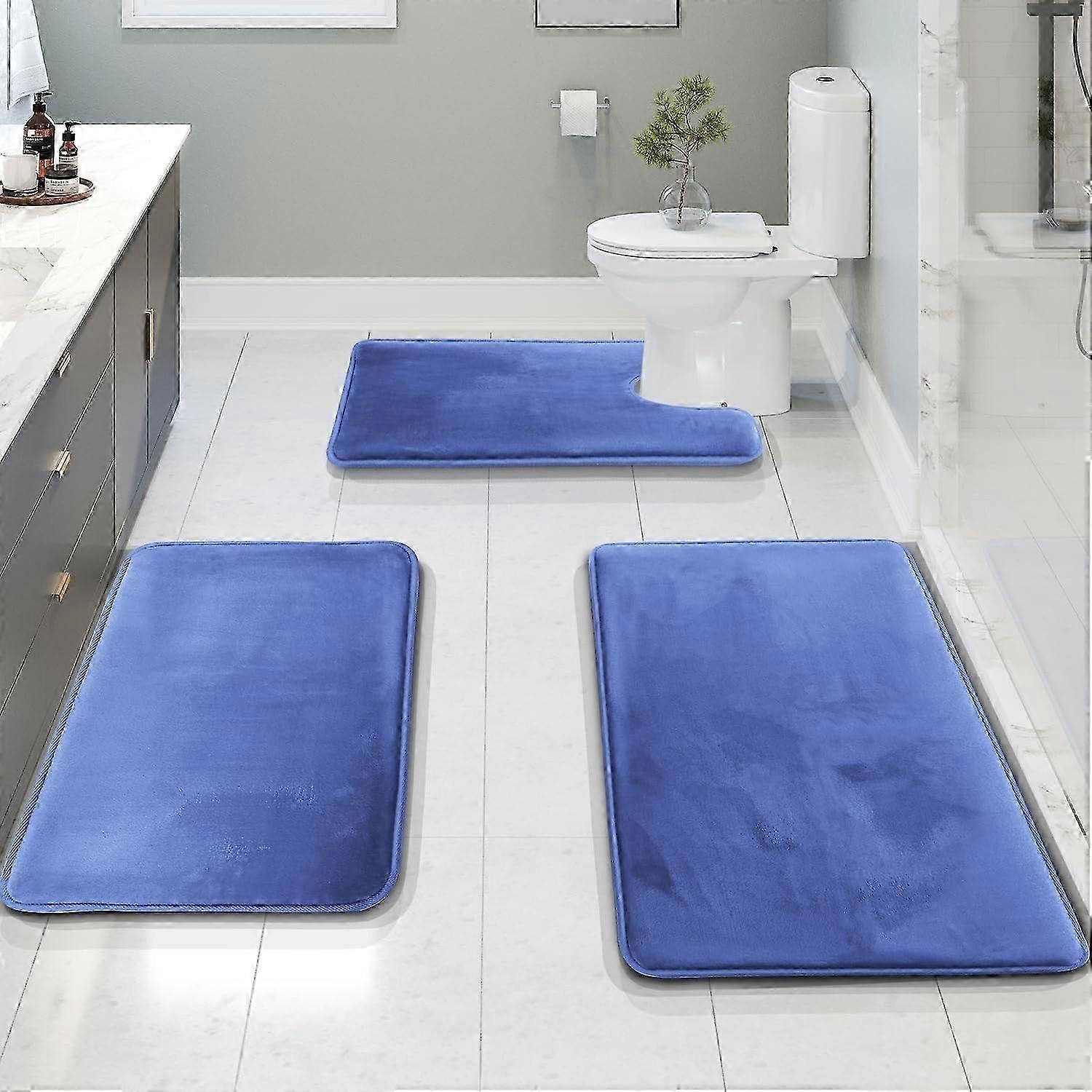 TTMA Three-piece bathroom rug set is soft, non-slip and quick-drying.