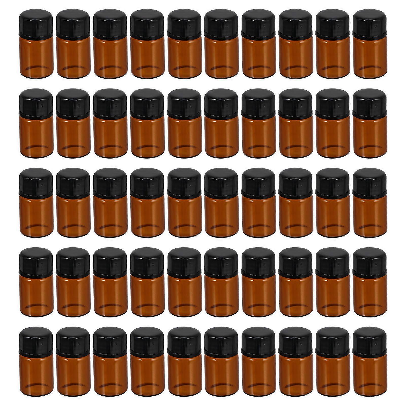 50Pcs 1Ml Portable Glass Essential Oil Containers Ideal For Travel With Easily Disassembled Feature