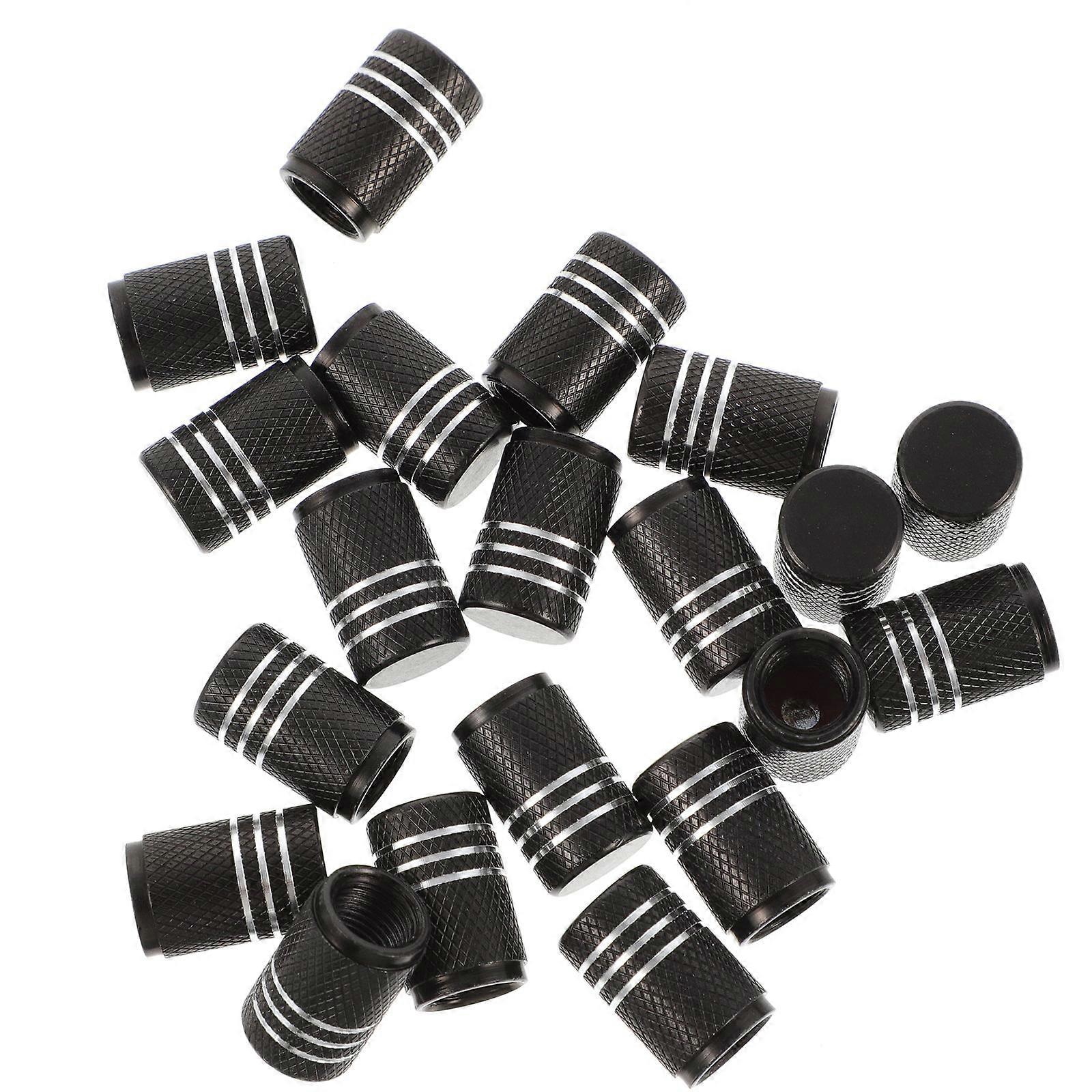 20Set Tire Valves Caps Vehicle Owners Daily Use Black Prevent Leakage Ensure Safe Driving