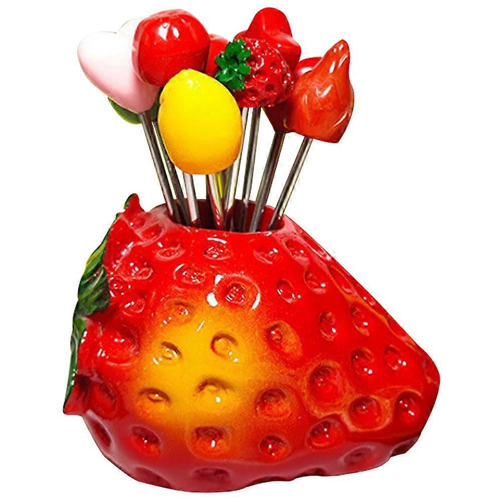 Mini Appetizer Forks 1 Set Lightweight Fruit Toothpicks for Children and Family Safe to Use Cartoon Design