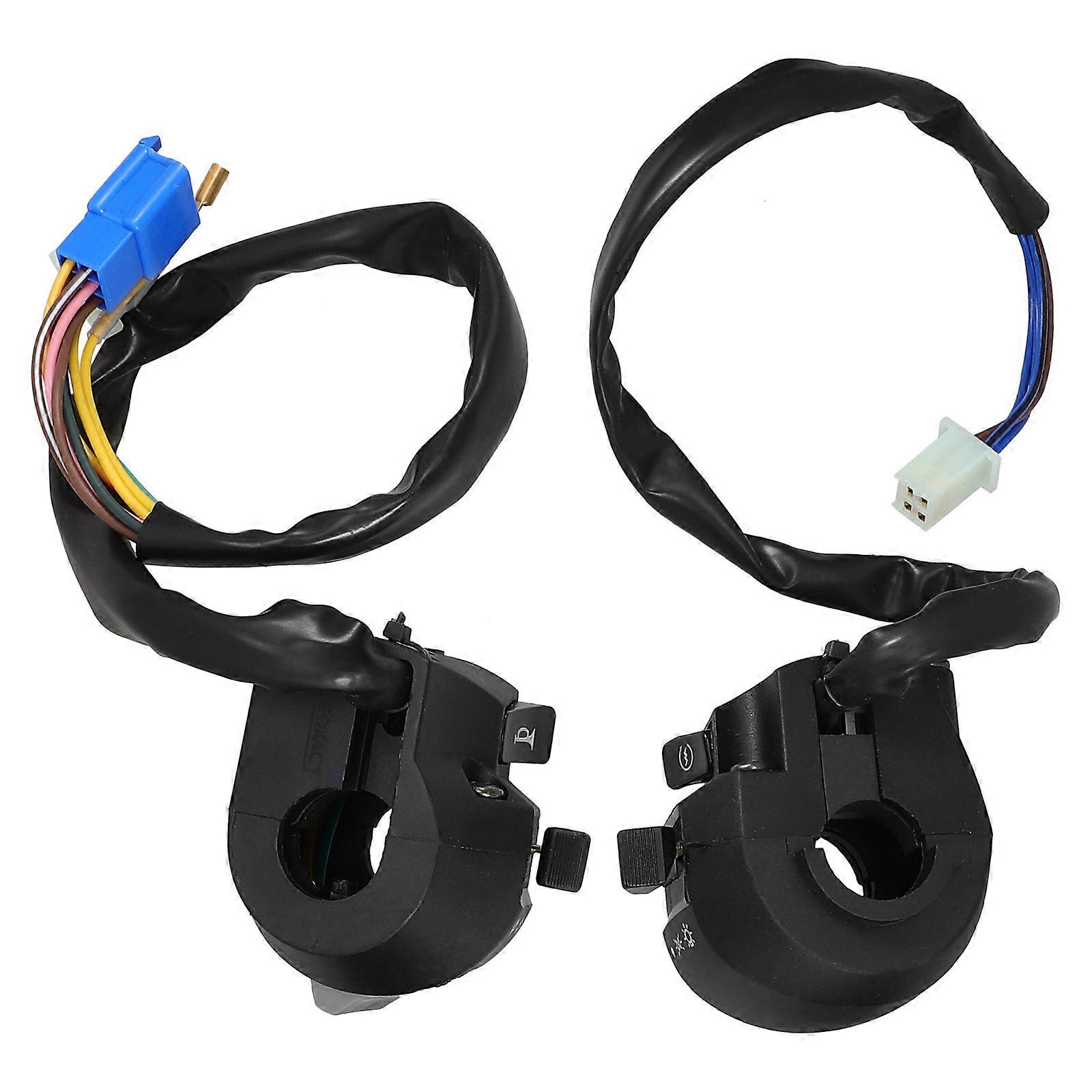 Motorcycle Handlebar Button Switch Set Replacement for 2Pcs Left and Right Light Switch