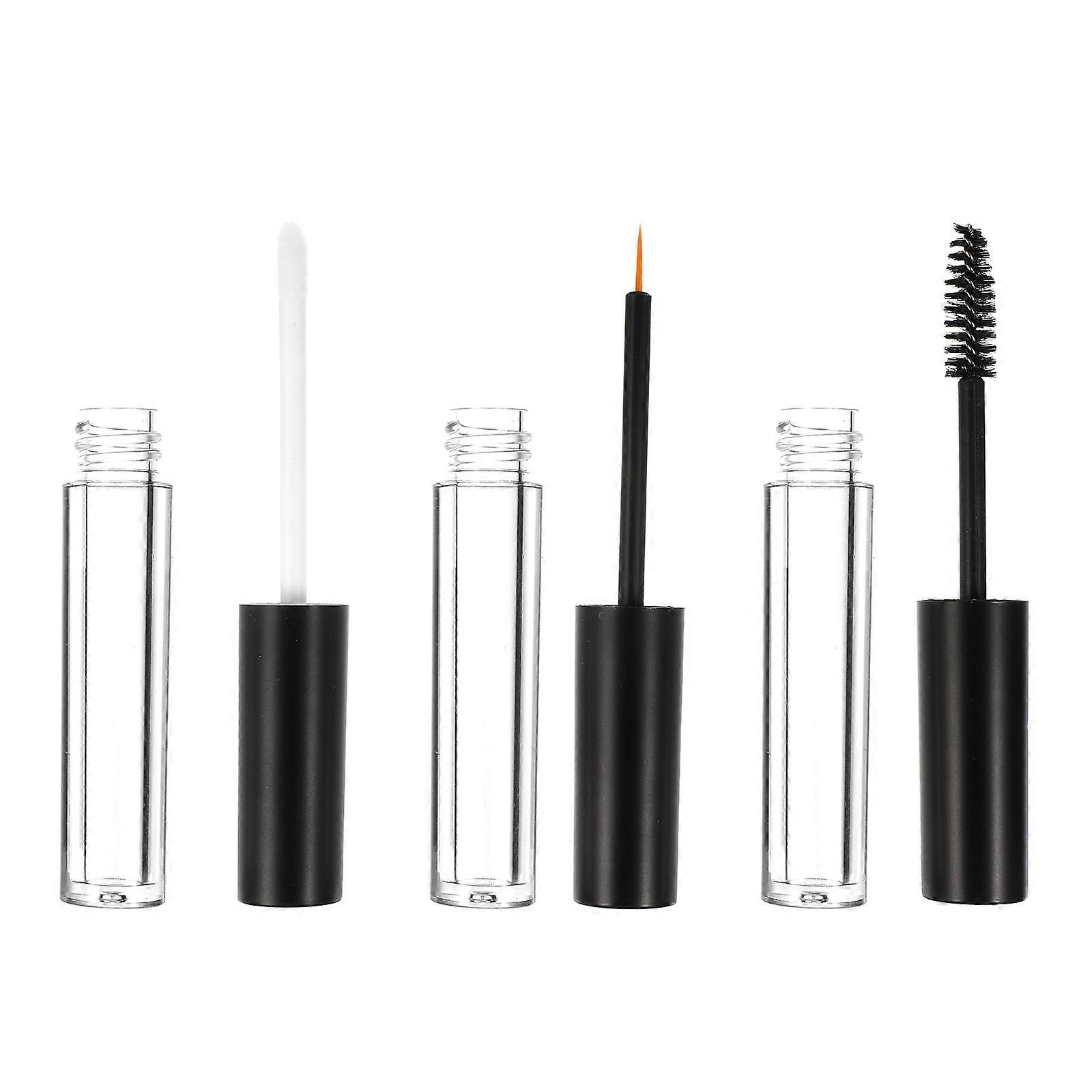 Mascara Container Travel-friendly Practice for Beginners 10x1.5cm Transparent Plastic Cosmetic Storage 6Pcs