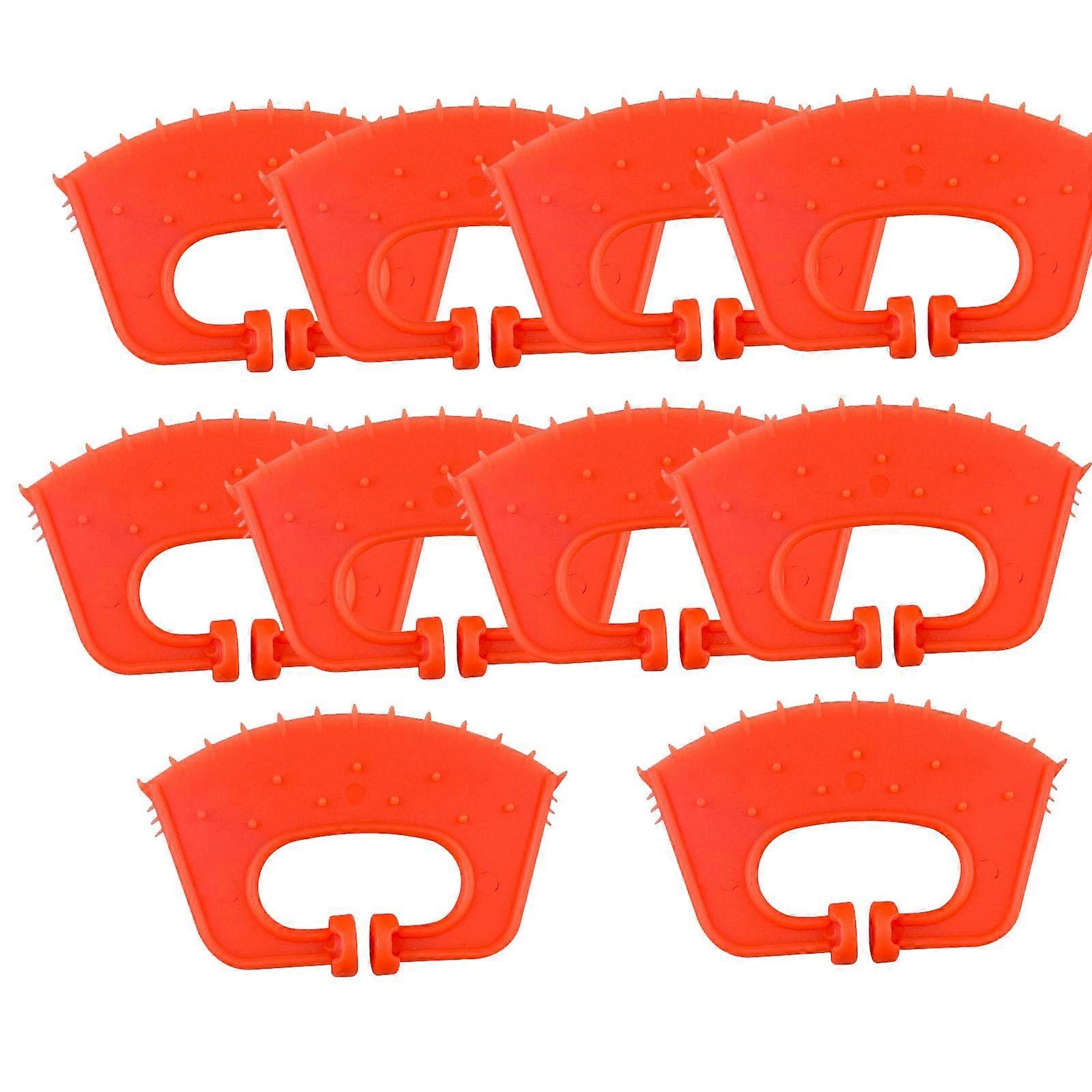 Calf weaning nose clips, Red, 10 pieces, 11 cm x 7.5 cm, for livestock and cattle, antisuckling tool