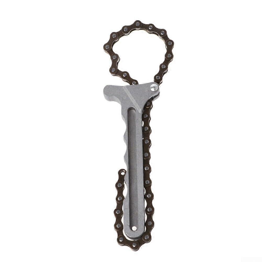 Efficient oil filter chain wrench remover with doublejaw for confined spaces