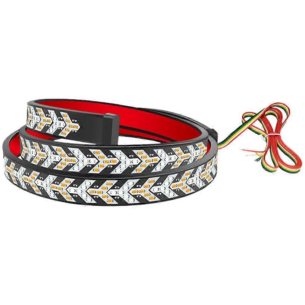 48-Inch LED Tail Light Strip Dual-Color Red Yellow Warning Signal Easy No-Hole Installation IP67 Waterproof For Enhanced Driving Safety