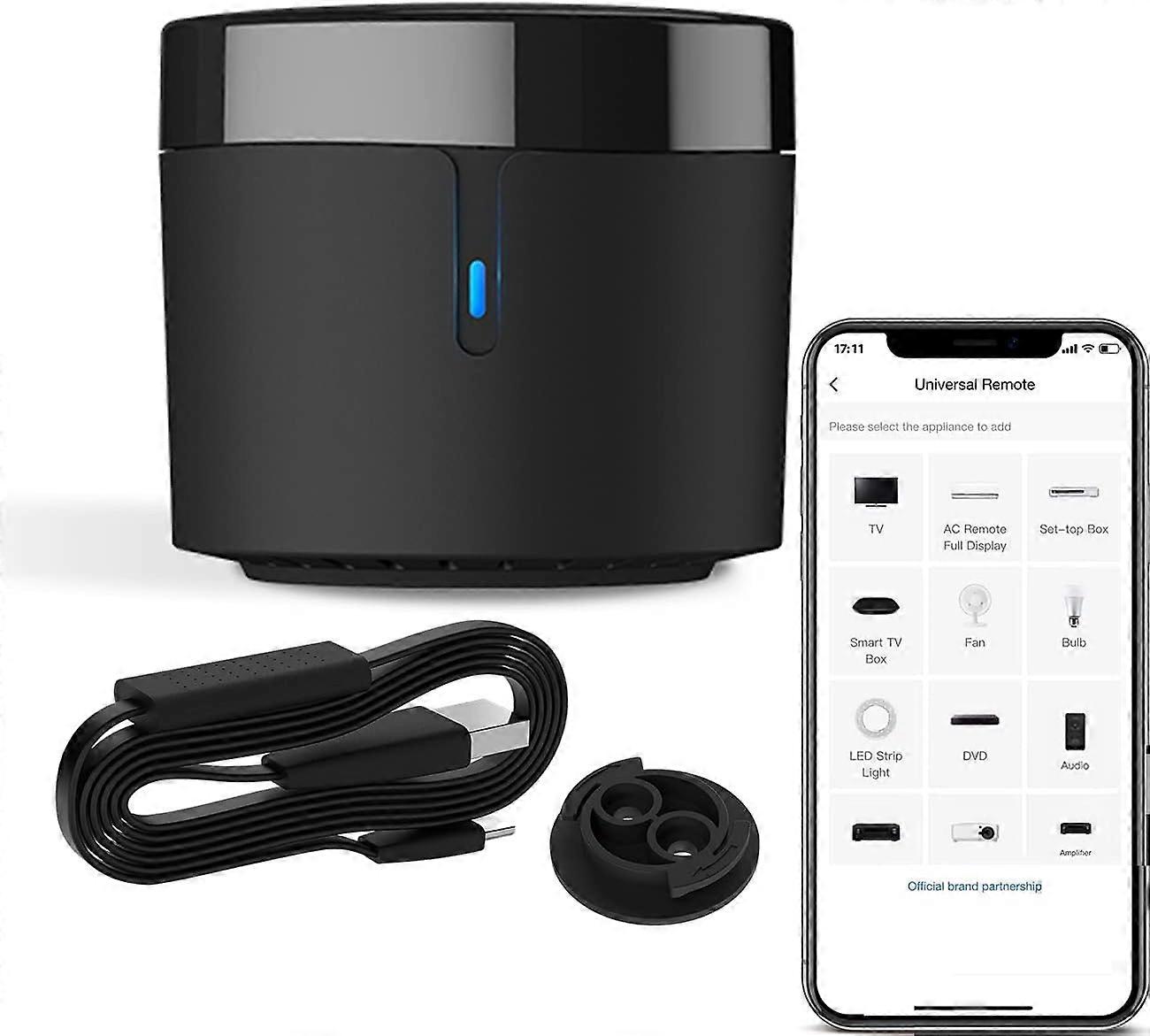 Mini WiFi Temperature and Humidity Sensor with Infrared Remote Control  Alexa Compatible (Black)