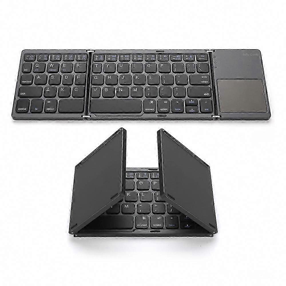 Foldable Bluetooth Wireless Keyboard with Touchpad - Portable Mini BT Keyboard for Android, Windows, PC, Tablet