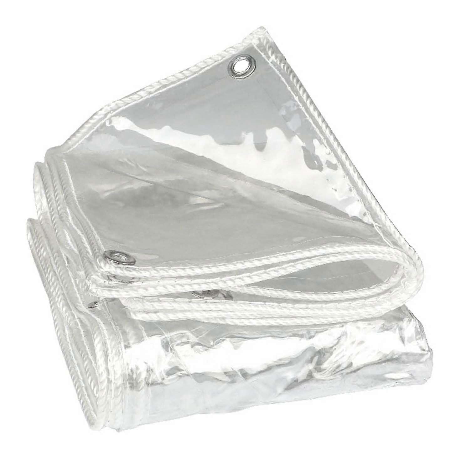 Transparent Tarpaulin 1.2 x 1.2 m with Eyelets, Waterproof PVC, UV Resistant, Tear-Resistant for Patios and Gazebos