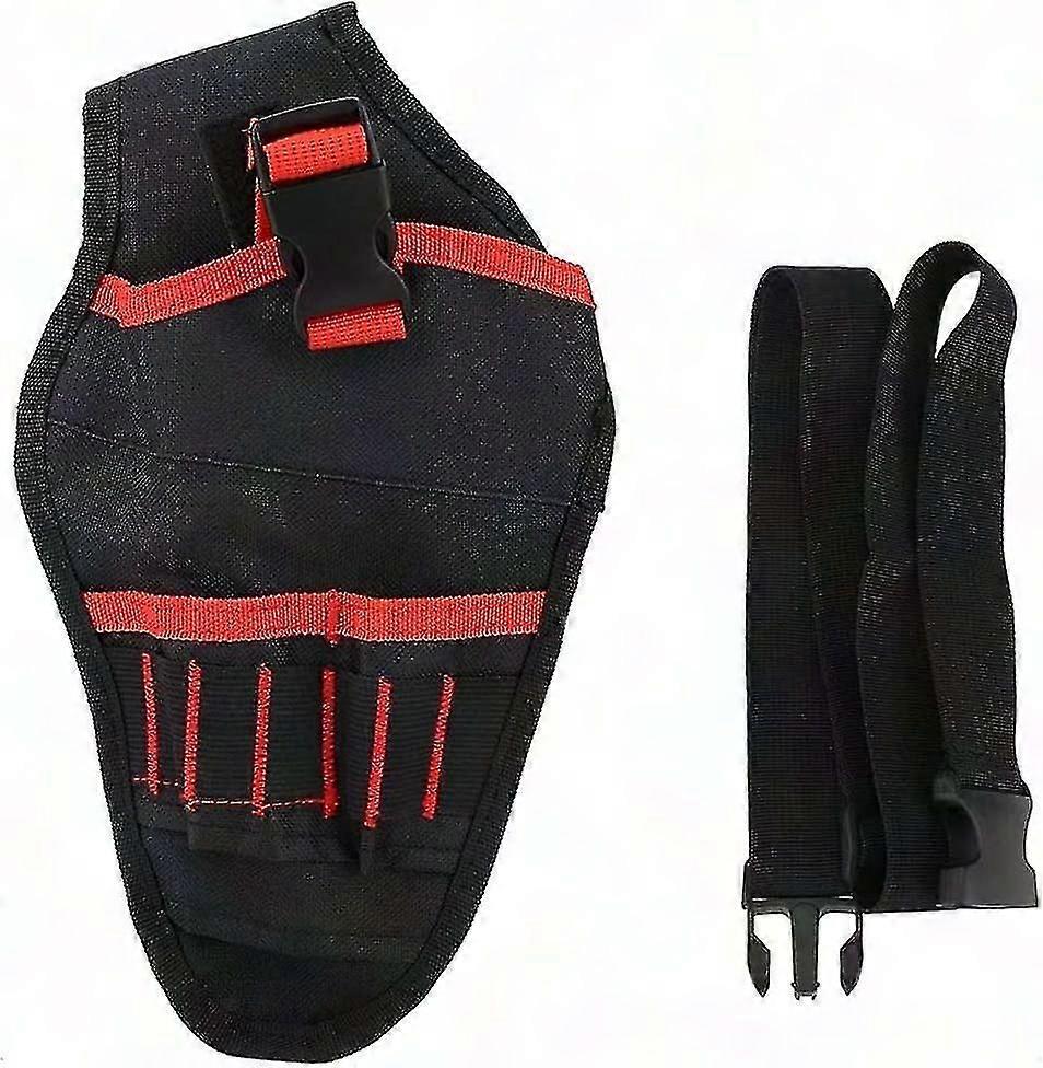 Electric Drill Tool Bag with Adjustable Belt & Open Loops for Accessories