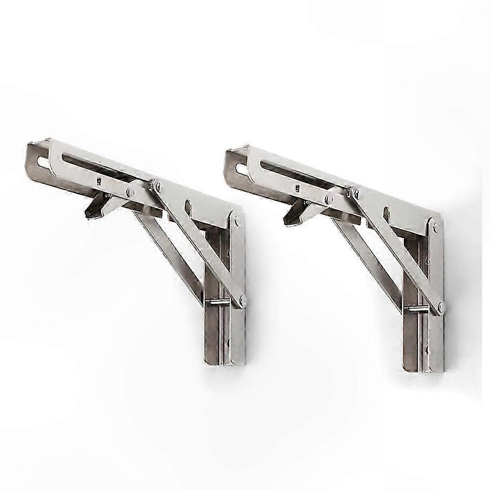 Durable Folding Shelf Bracket, Heavy Duty Wall Mounted Support, Max Load 550lbs, Long Release Handle, Pair of Brackets for DIY Projects