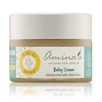 Amina's Natural Skincare Natürliche Aloe Vera Babycreme fürs Gesicht 50 ml - 3er-Pack