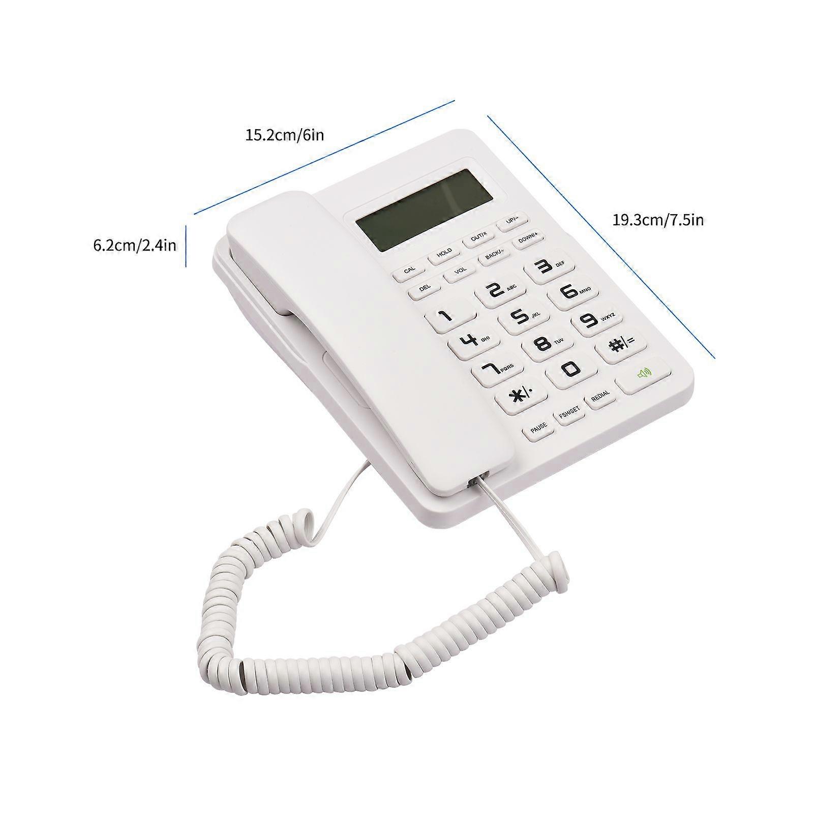 Desktop Corded Landline Phone Fixed Telephone Big Button for Elderly Seniors Phone with LCD Display Mute/ Pause/ Hold/ Flash/ Redial/ Hands Free Funct