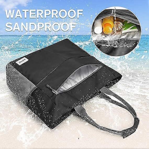 Ladies' beach bag, large capacity with 9 pockets, waterproof and tear-resistant multi-functional