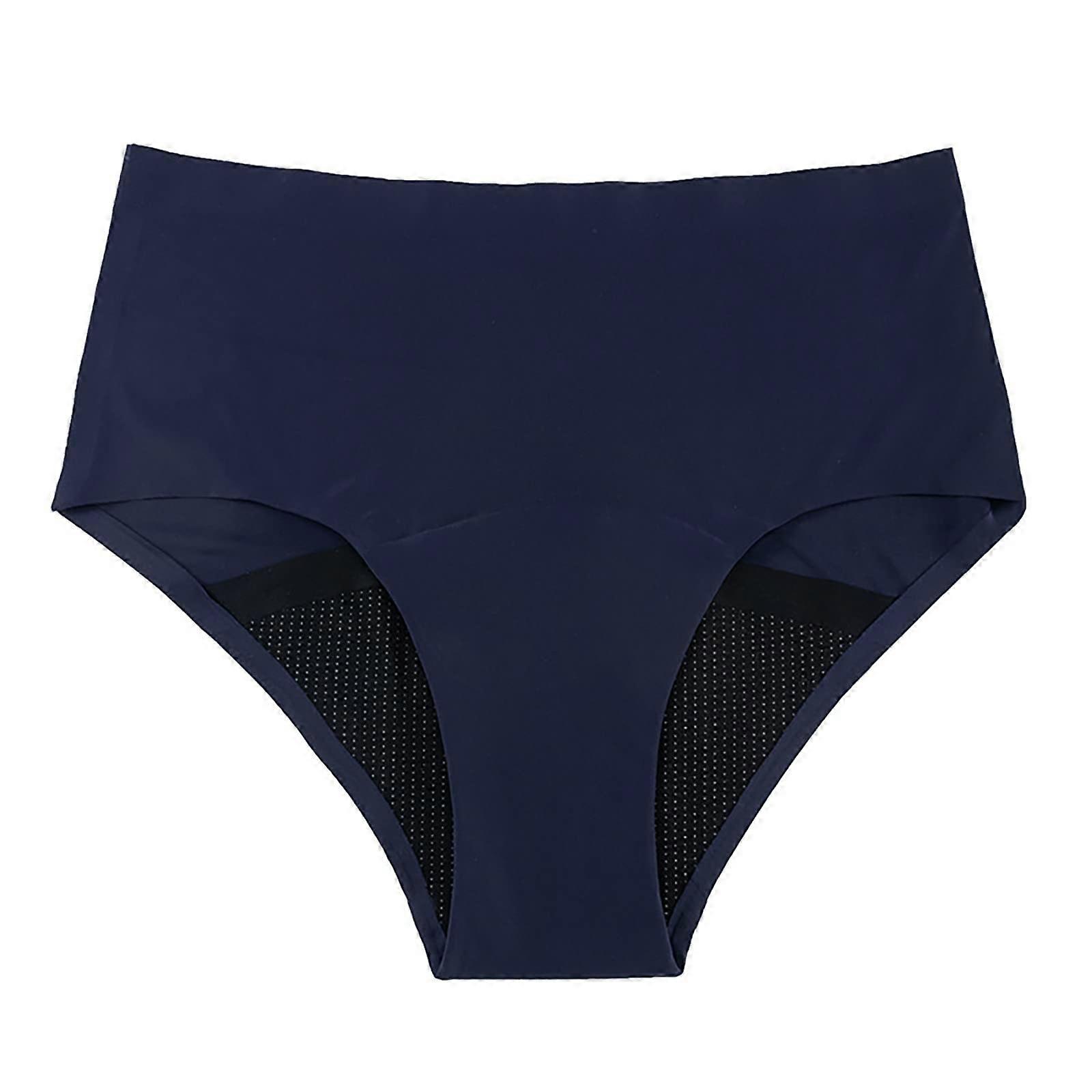 2026  Black  Waisted Menstrual Underwear for Women, Retro Basic Swimsuit with Medium Waist, Full Coverage, Men's Tops with Pattern, blue, M