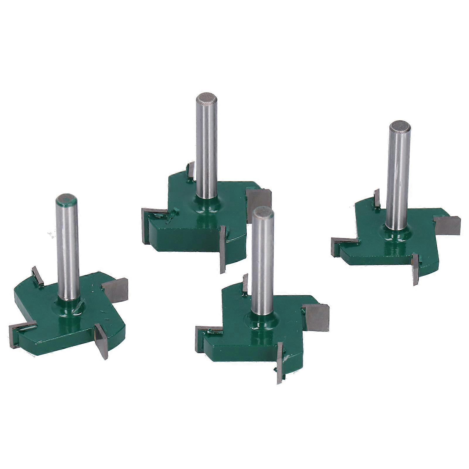 4pcs 1/4" Shank Four Edge TSlot Router Bits Woodworking Cutter