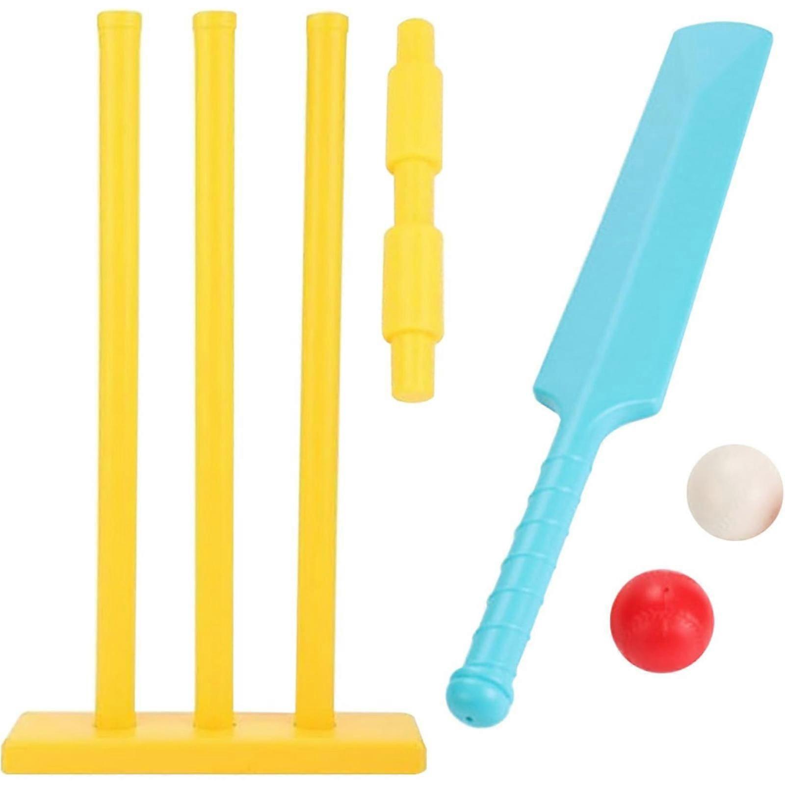 Cricket Set, Cricket Games, PP BPA-Free Cricket Bat Set, Parent Child Cricket Game with Stumps and 2 Balls Cricket Kit for Garden, Beach, Home Play Ra