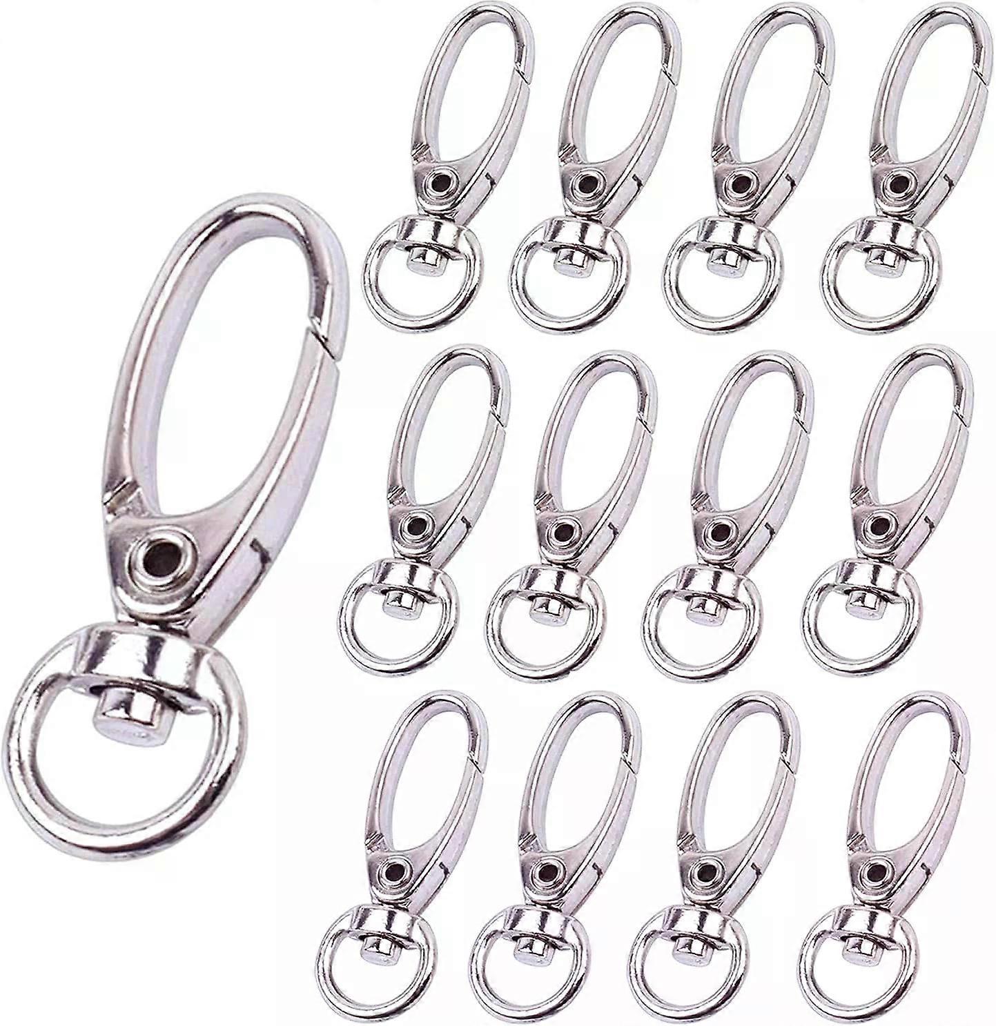 D Swivel Trigger Clips, Pack of 50 Metal 360° Swivel Lobster Clasps with Key Ring
