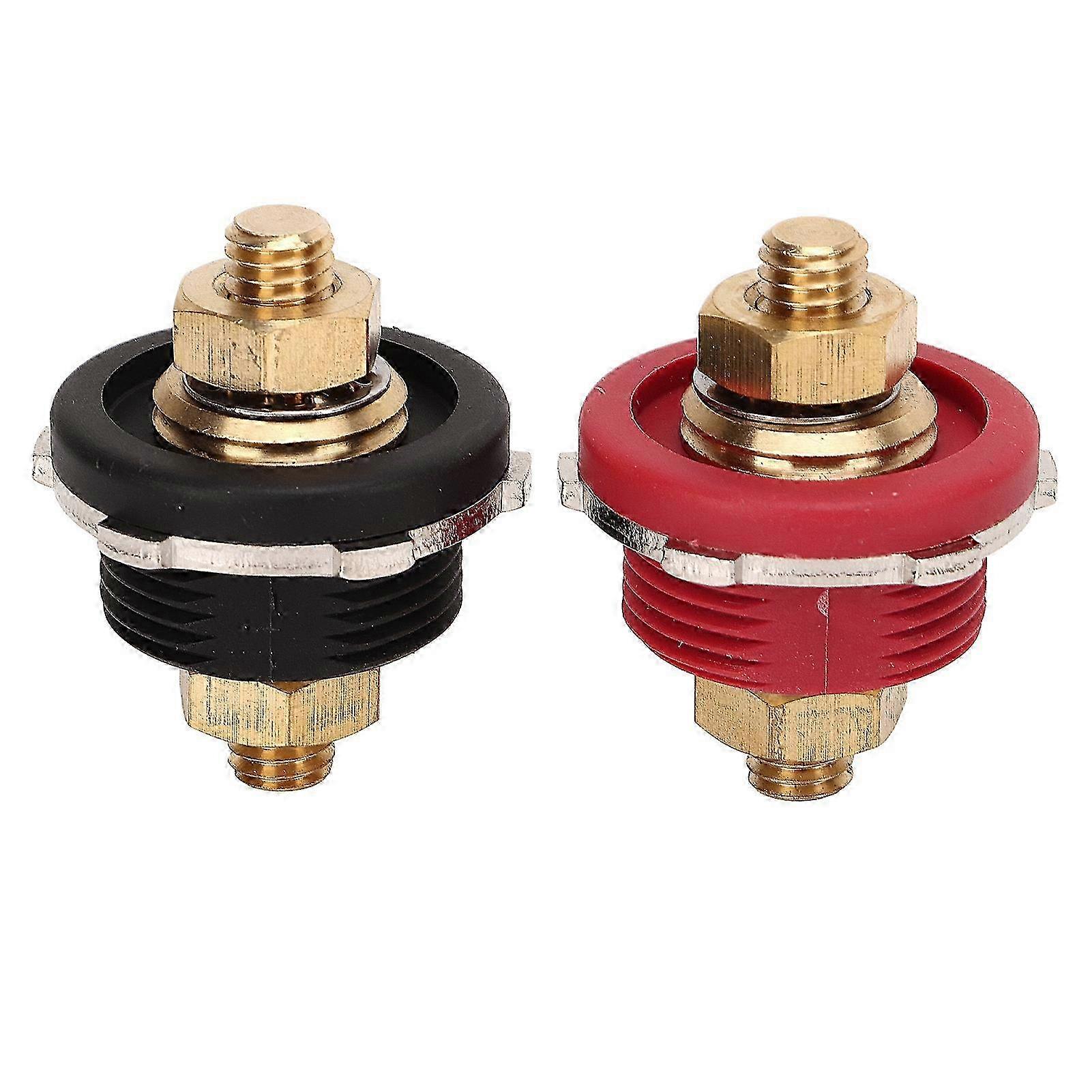 2PCS 3/8in Thru Panel Battery Terminal 250A Black Red Universal Battery Connector for RV Boat--