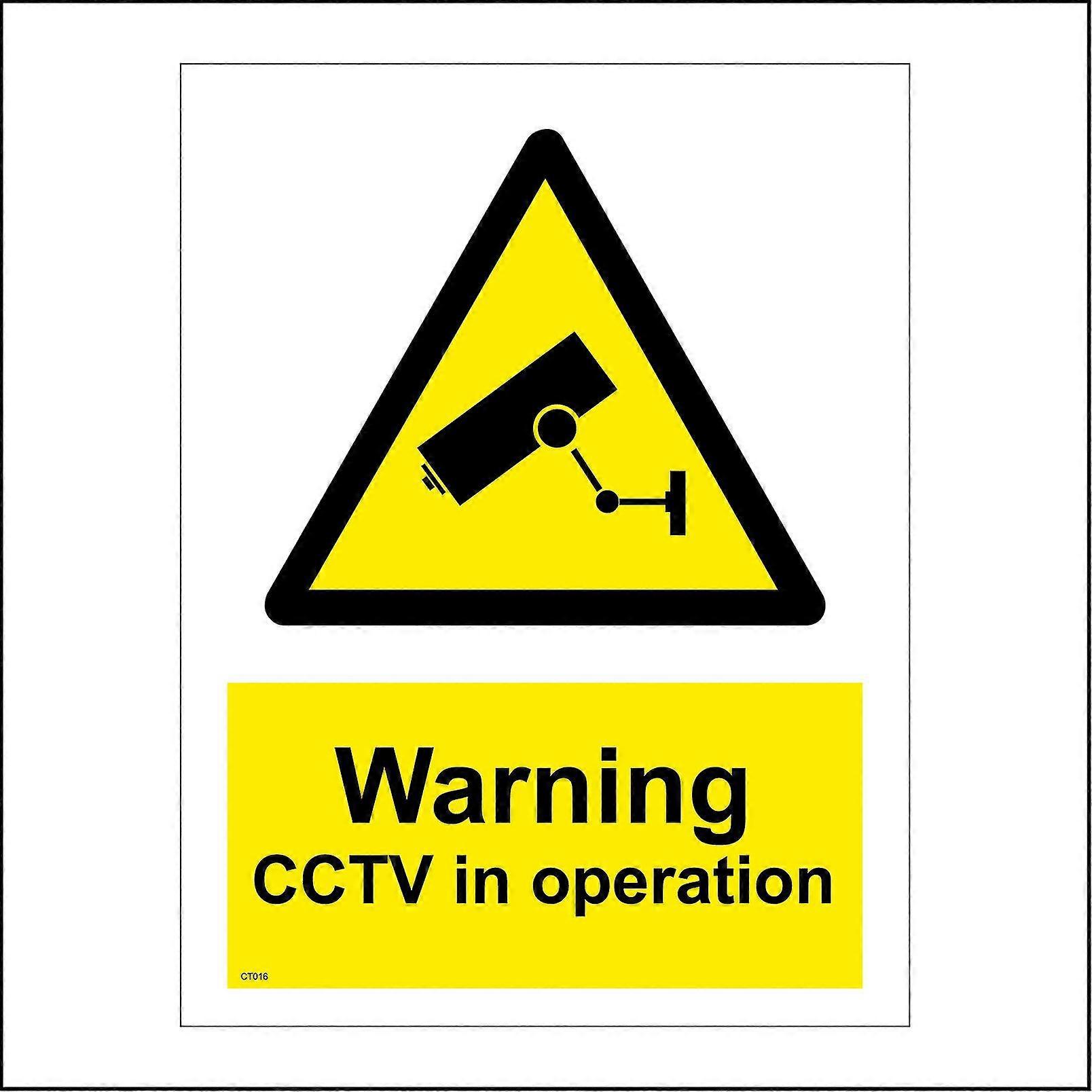 CT016 Warning Cctv In Operation Sign with Camera Triangle