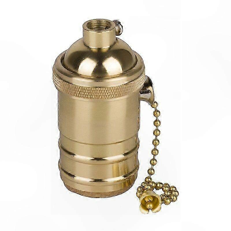 Ceiling Pendant Light with Pull Chain Socket in Vintage Brass Finish for Home Decor