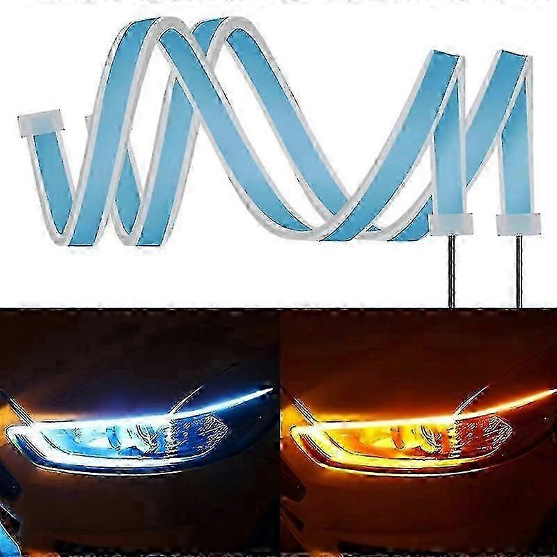 2pcs Drl For Cars Led Lighting Strip Daytime Running Lights Flexibl...
