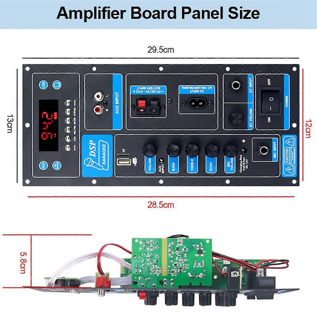 High Power Bluetooth 5.3 Amplifier Board 8-18 Inch Trolley Speaker Outdoor Audio Amp Module 60W Mono